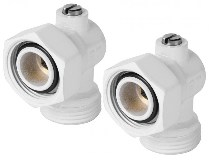 Набор нижнего подключения Royal Thermo угловой раздельный 3/4х3/4ЕК (белый)