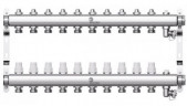 Коллектор для отопления Wester 1"-3/4 в сборе на 10 выходов с 2 заглушками