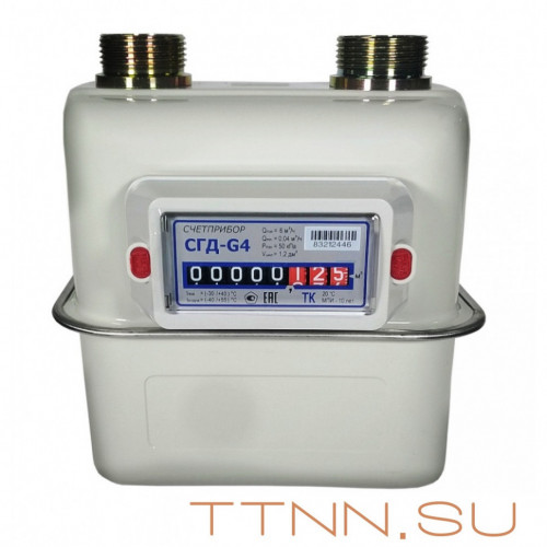 Уличный счетчик газа СГД G4-ТК Счетприбор Левый 110 мм, 1 1/4" с термокорректором