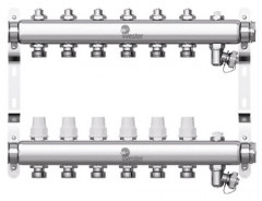 Коллектор для отопления Wester 1"-3/4 в сборе на 6 выходов с 2 заглушками