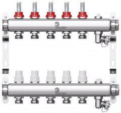 Коллекторная группа Wester 1"-3/4 в сборе с расходомерами на 5 выходов