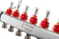 Для отопления Royal Thermo 1" ВР-3/4" НР, 7 выходов с расходомерами, нерж. (RTE 52.107)