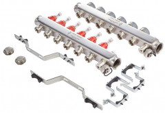 Для отопления Royal Thermo 1" ВР-3/4" НР, 9 выходов с расходомерами, нерж. (RTE 52.109)